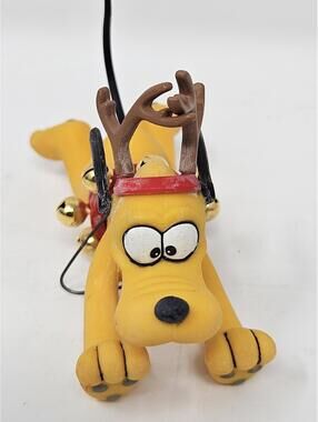 Disney Christmas Magic Ornament Pluto as a Reindeer with Box by Grolier